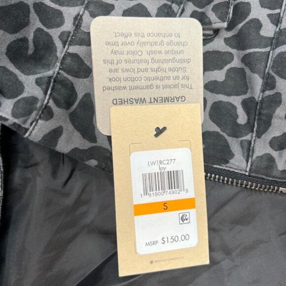 NWT Levi’s Hidden Full Zip & Snap Denim Jacket 4 Snap Pockets Tie Belt SMALL - Picture 14 of 16